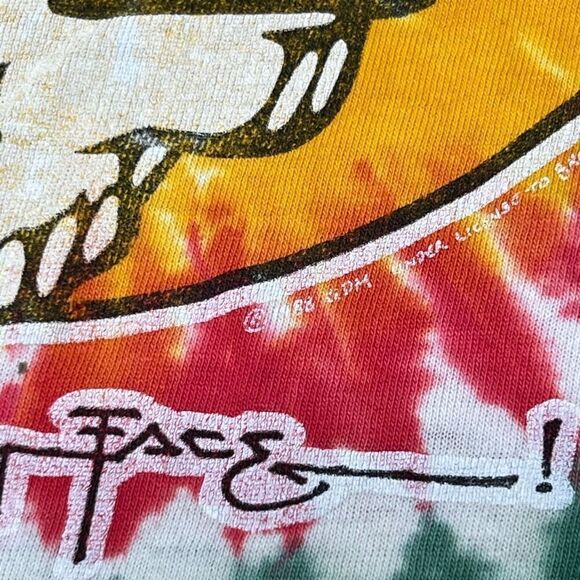 Vintage 80s Grateful Dead Steal Your Face Tie Dye Liquid Blue Single Stitch Shir - Picture 7 of 12